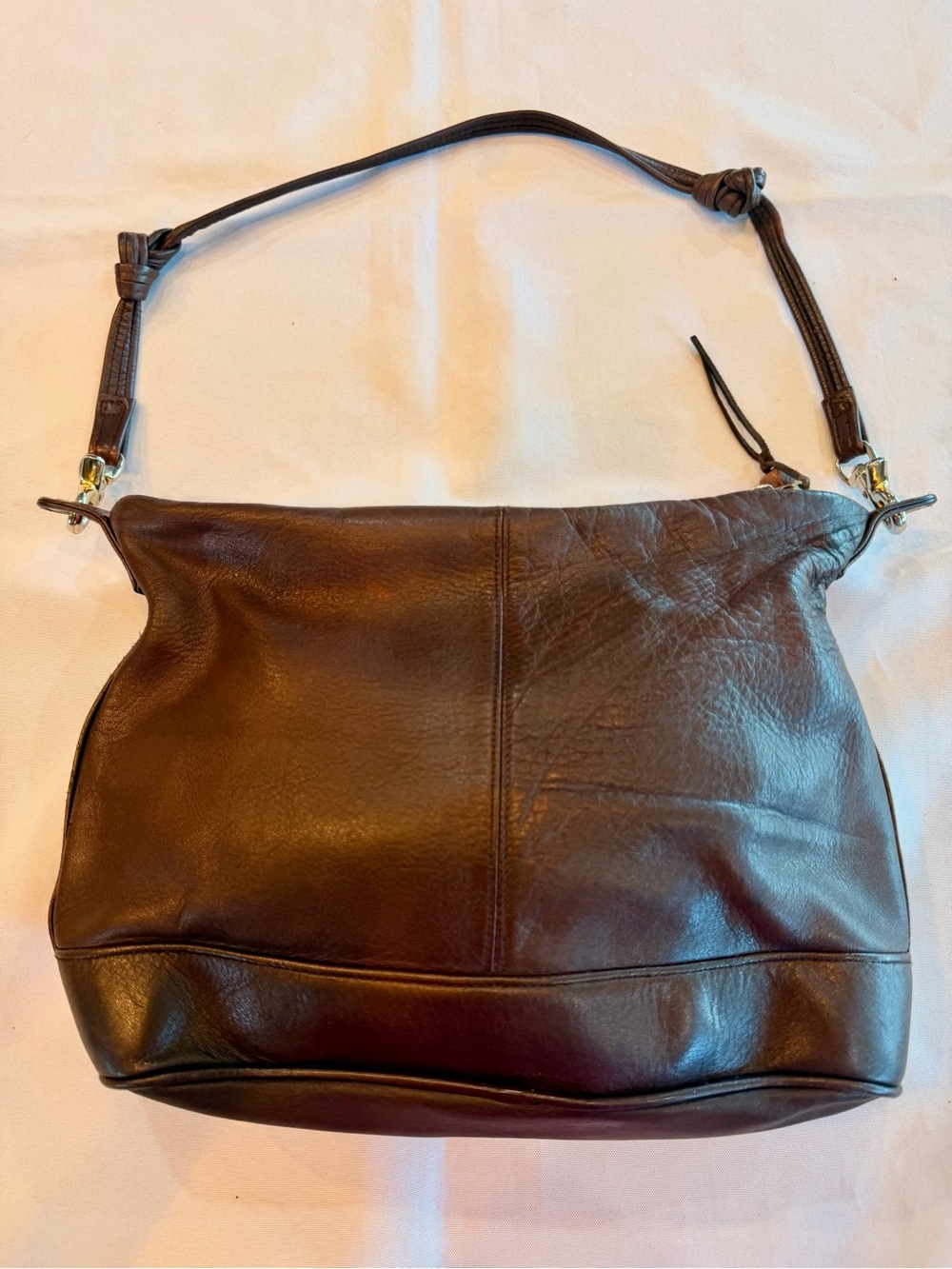 Vintage Tignanello Chocolate Brown Leather Shoulder Hobo Bag